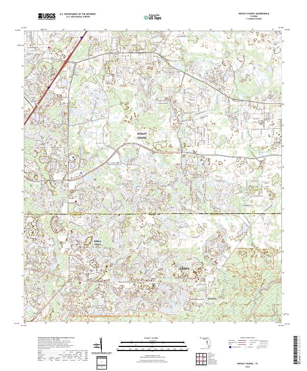 Wesley Chapel 2024 topographic map thumbnail