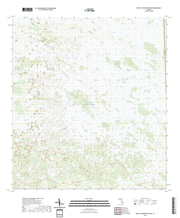 West of Horseshoe Head topographic map thumbnail