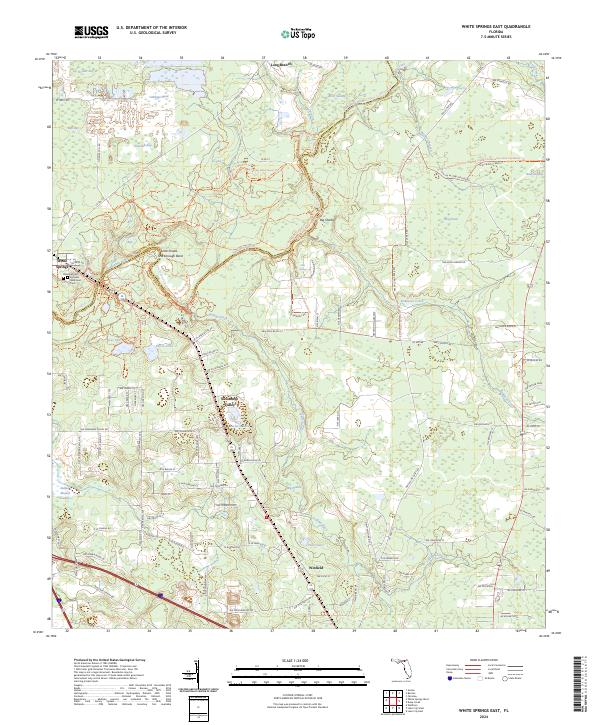 White Springs East topographic map thumbnail