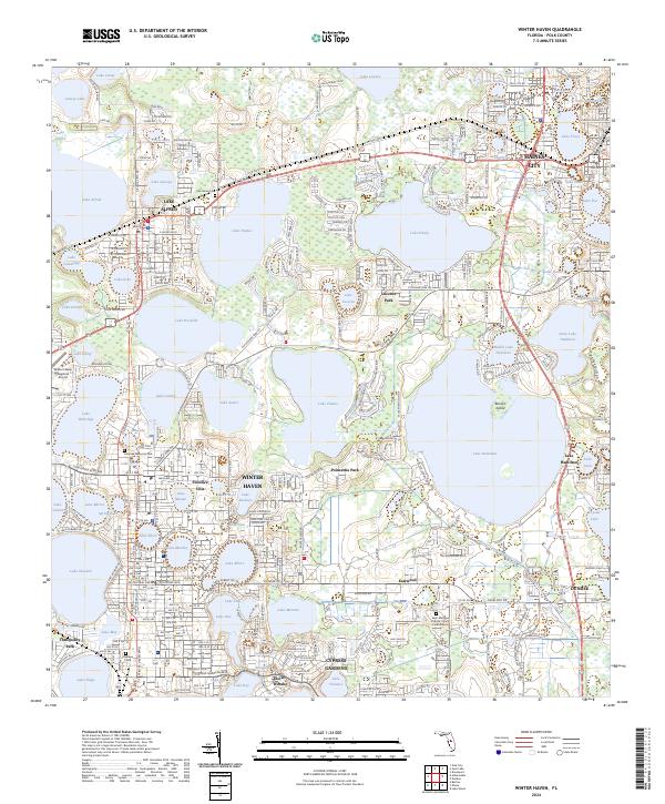 Winter Haven 2024 topographic map thumbnail