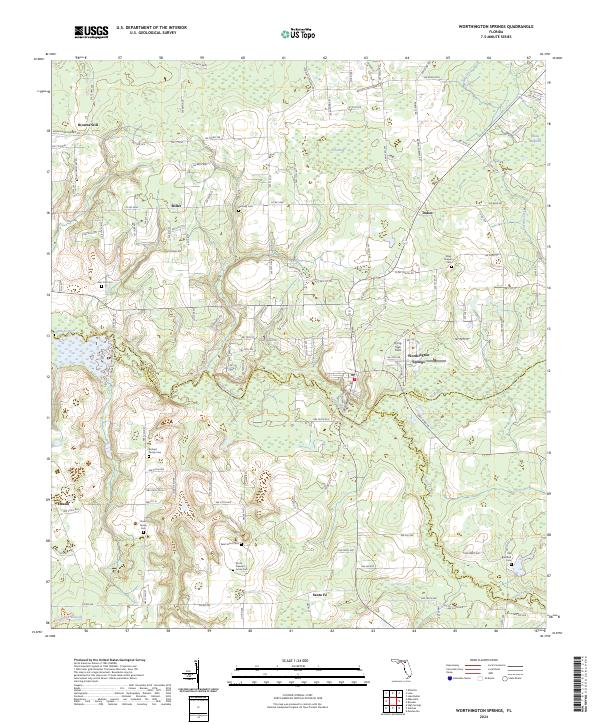 Worthington Springs topographic map thumbnail