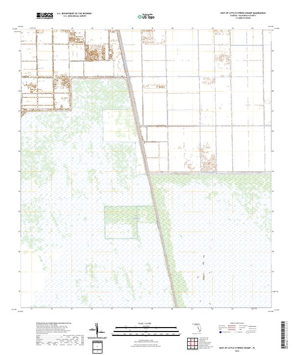 East of Little Cypress Swamp topographic map thumbnail