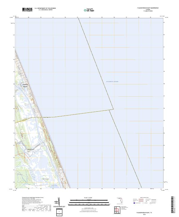 Flagler Beach East topographic map thumbnail