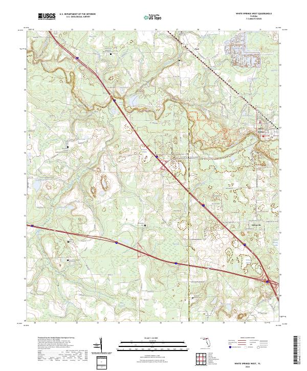 White Springs West 2024 topographic map thumbnail