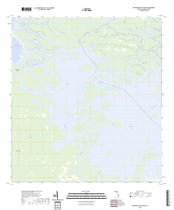 Whitewater Bay West topographic map thumbnail