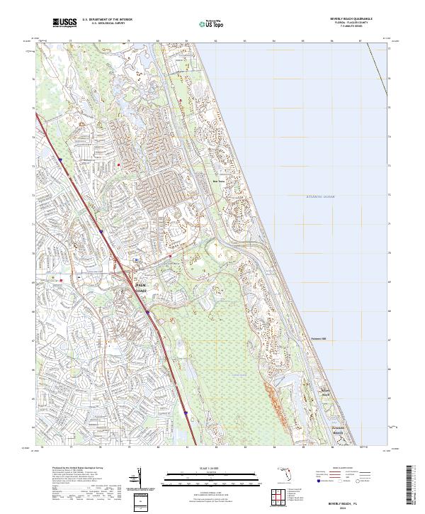 Beverly Beach topographic map thumbnail