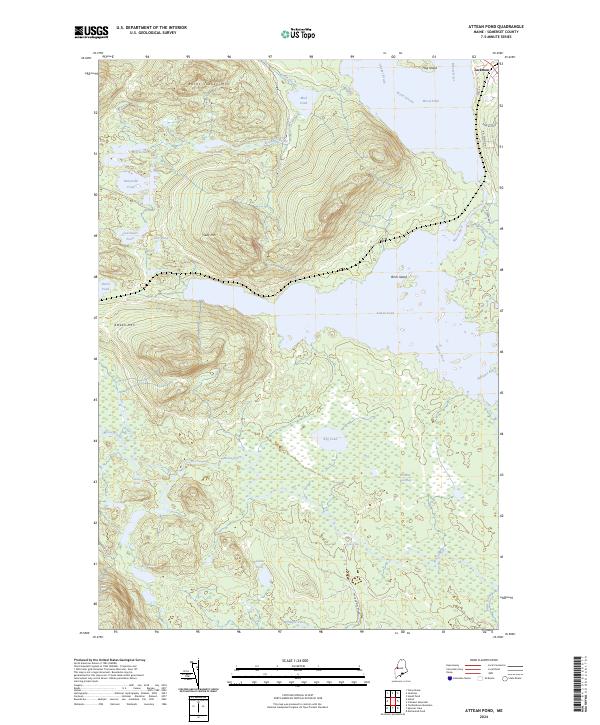 Attean Pond topographic map thumbnail