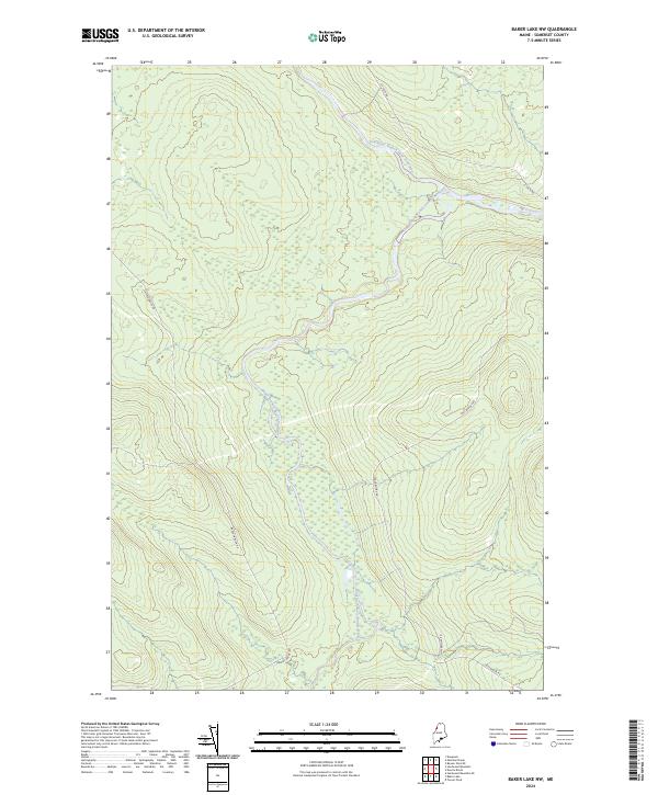 Baker Lake NW topographic map thumbnail