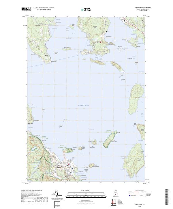 Bar Harbor topographic map thumbnail