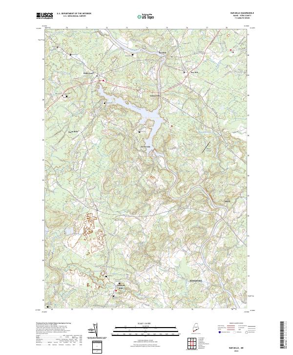 Bar Mills topographic map thumbnail