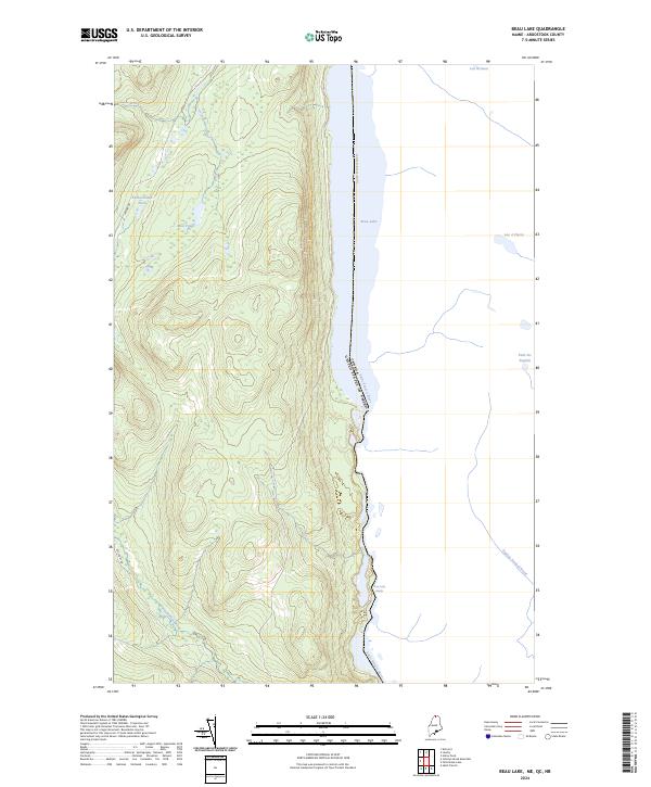 Beau Lake topographic map thumbnail