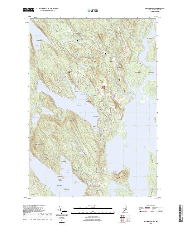 Beech Hill Pond topographic map thumbnail
