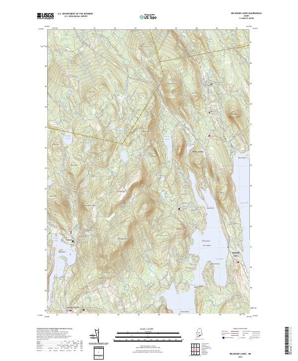 Belgrade Lakes topographic map thumbnail