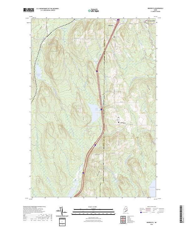 Benedicta topographic map thumbnail