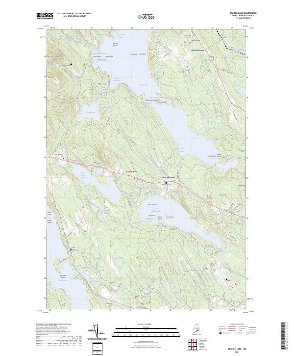Branch Lake topographic map thumbnail