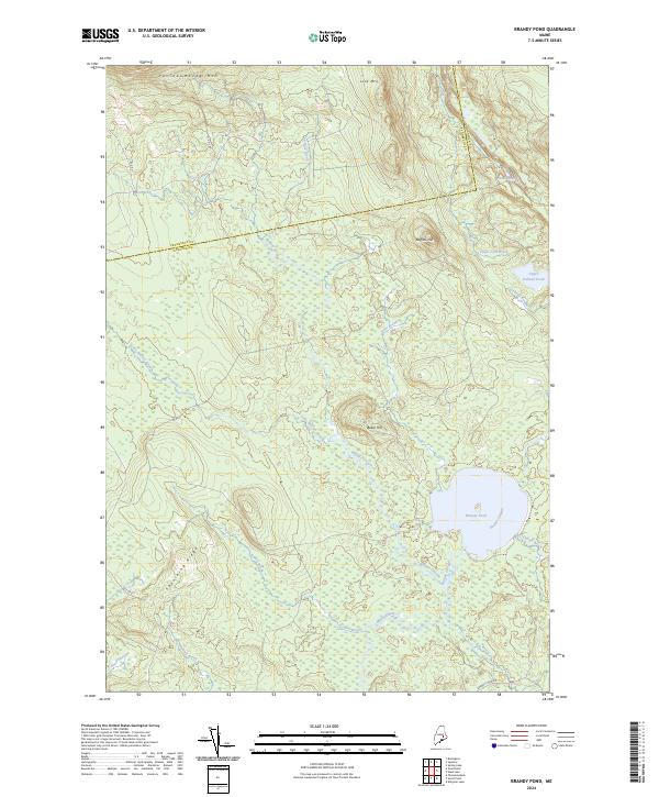 Brandy Pond topographic map thumbnail