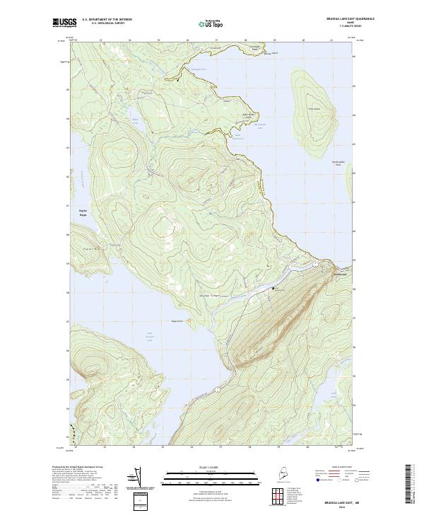 Brassua Lake East topographic map thumbnail