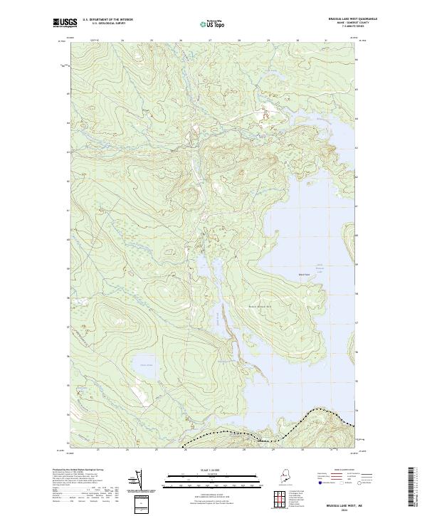 Brassua Lake West topographic map thumbnail
