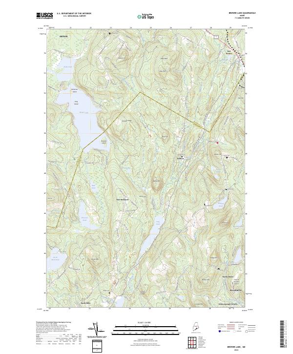 Brewer Lake topographic map thumbnail
