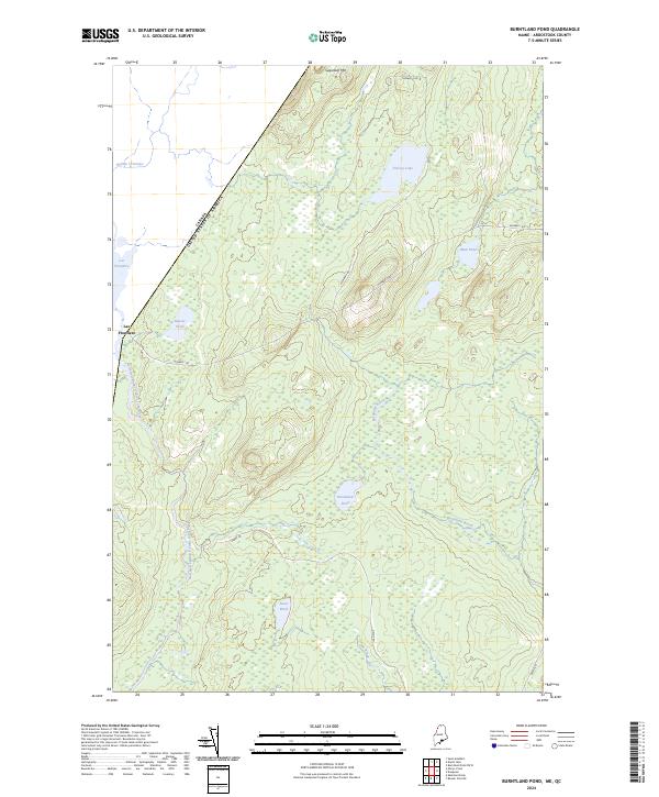 Burntland Pond topographic map thumbnail
