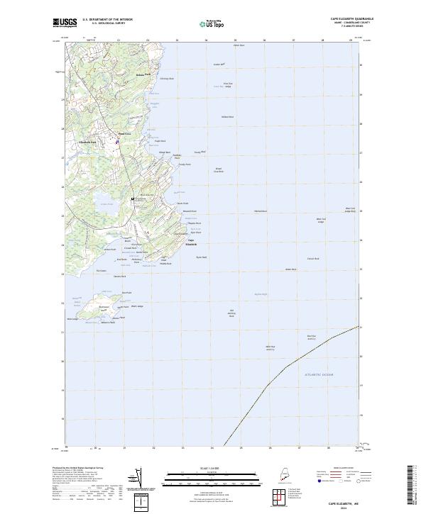 Cape Elizabeth topographic map thumbnail
