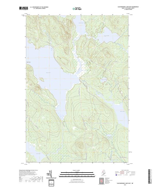 Caucomgomoc Lake East topographic map thumbnail