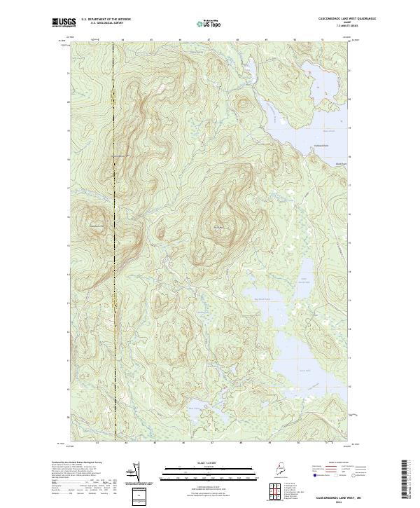 Caucomgomoc Lake West topographic map thumbnail