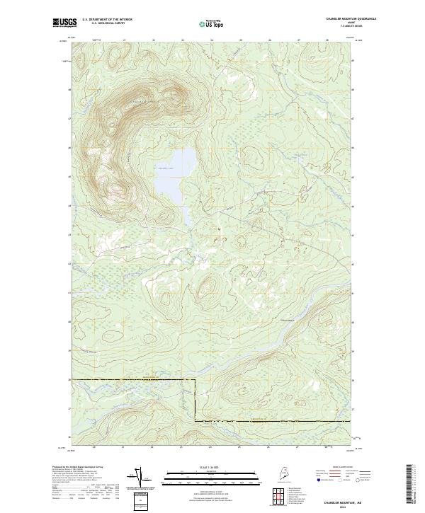 Chandler Mountain topographic map thumbnail