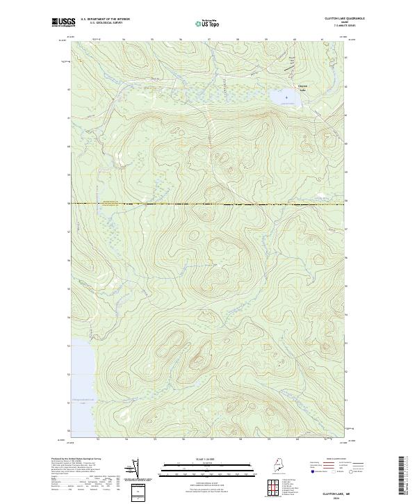 Clayton Lake topographic map thumbnail