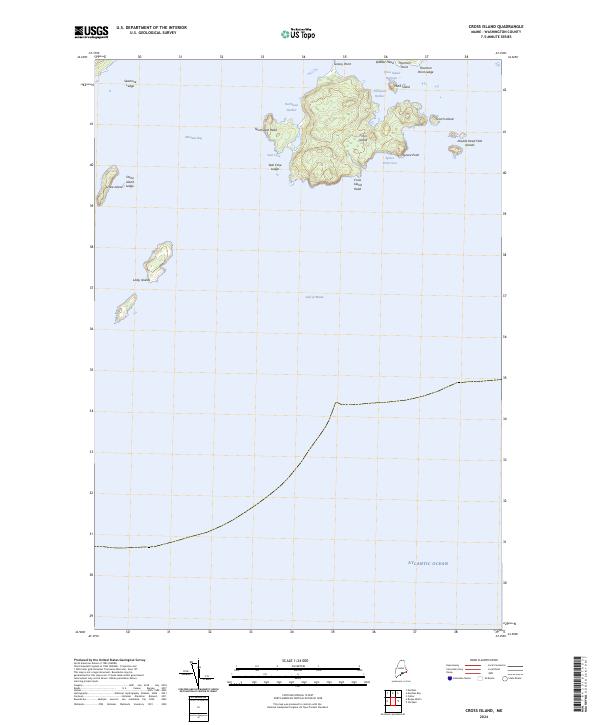 Cross Island topographic map thumbnail