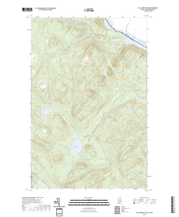 Falls Brook Lake topographic map thumbnail