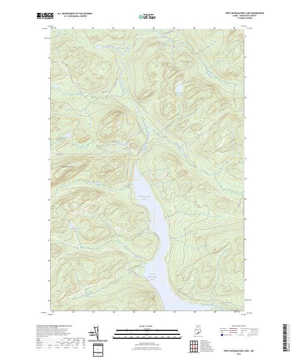 First Musquacook Lake topographic map thumbnail