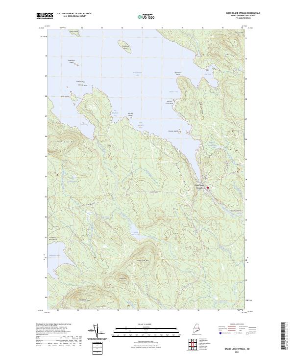 Grand Lake Stream topographic map thumbnail