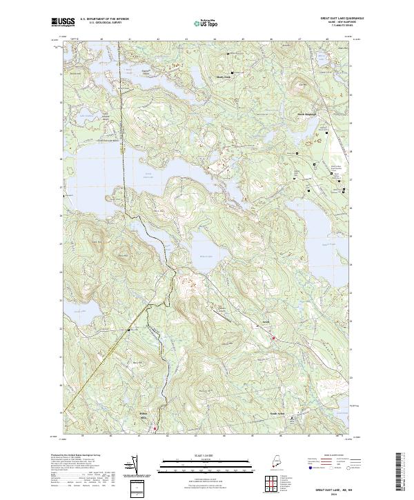Great East Lake topographic map thumbnail