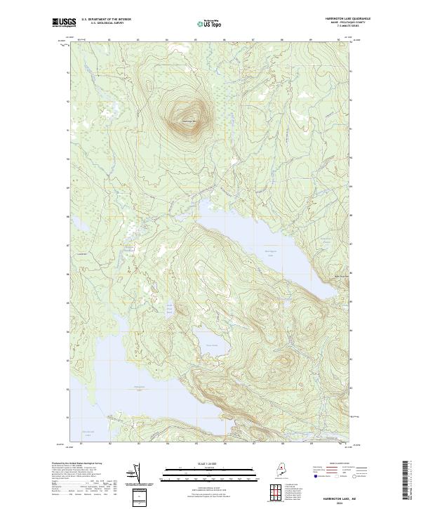 Harrington Lake topographic map thumbnail