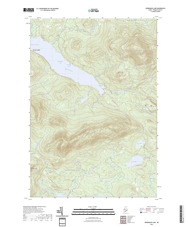 Kennebago Lake topographic map thumbnail