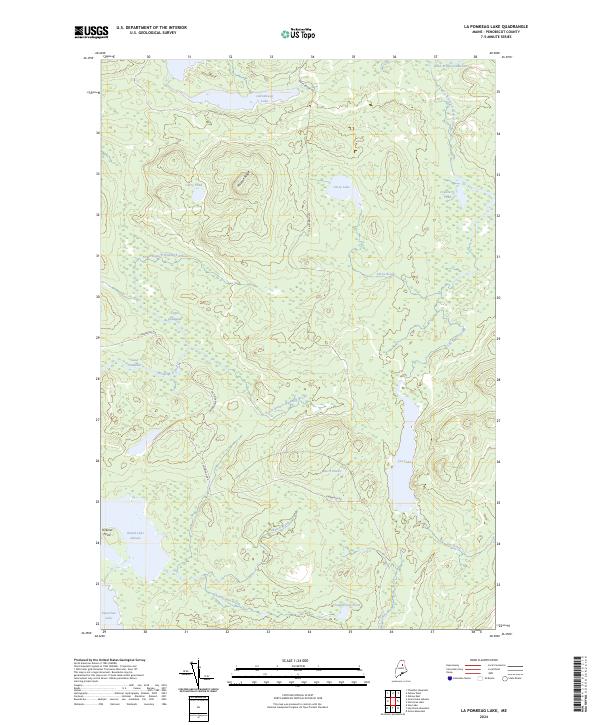 La Pomkeag Lake topographic map thumbnail