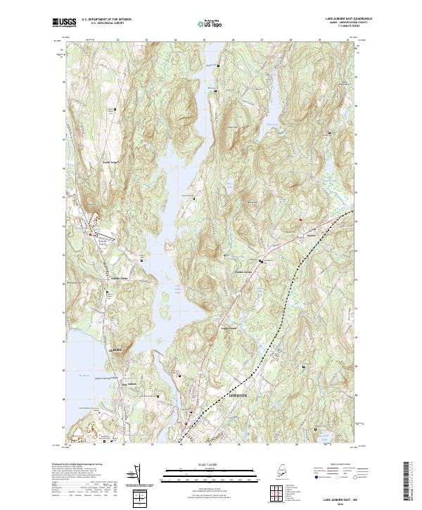 Lake Auburn East topographic map thumbnail
