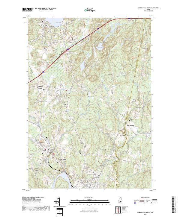 Lisbon Falls North topographic map thumbnail