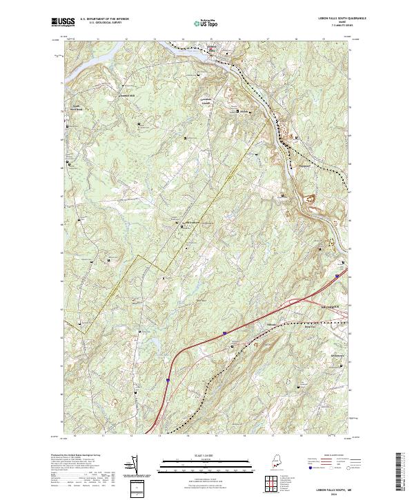 Lisbon Falls South topographic map thumbnail