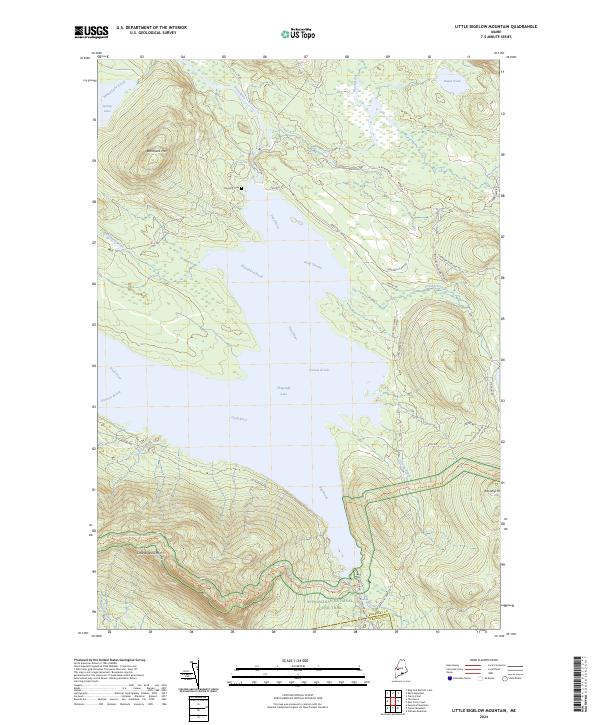Little Bigelow Mountain topographic map thumbnail