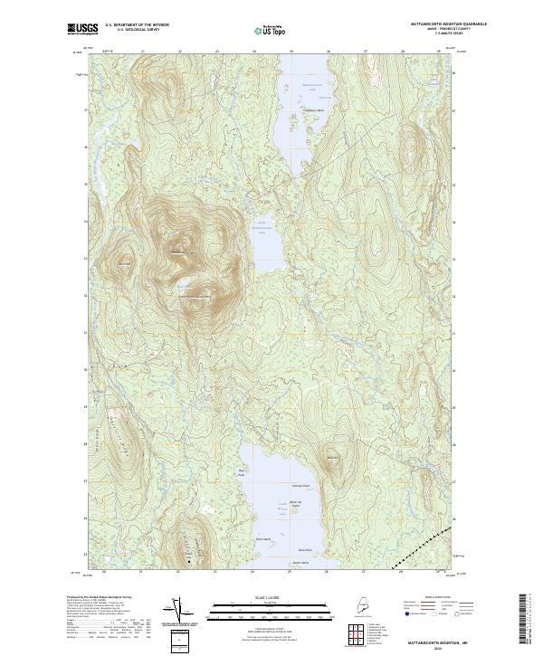 Mattamiscontis Mountain topographic map thumbnail