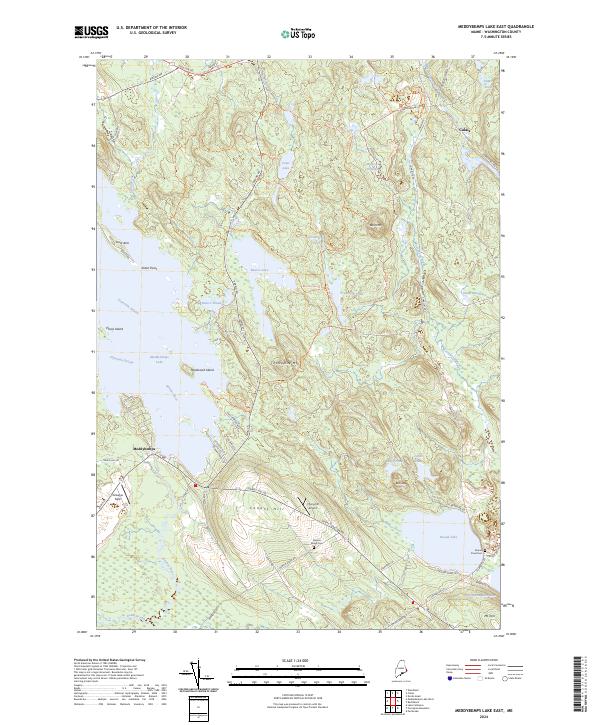 Meddybemps Lake East topographic map thumbnail