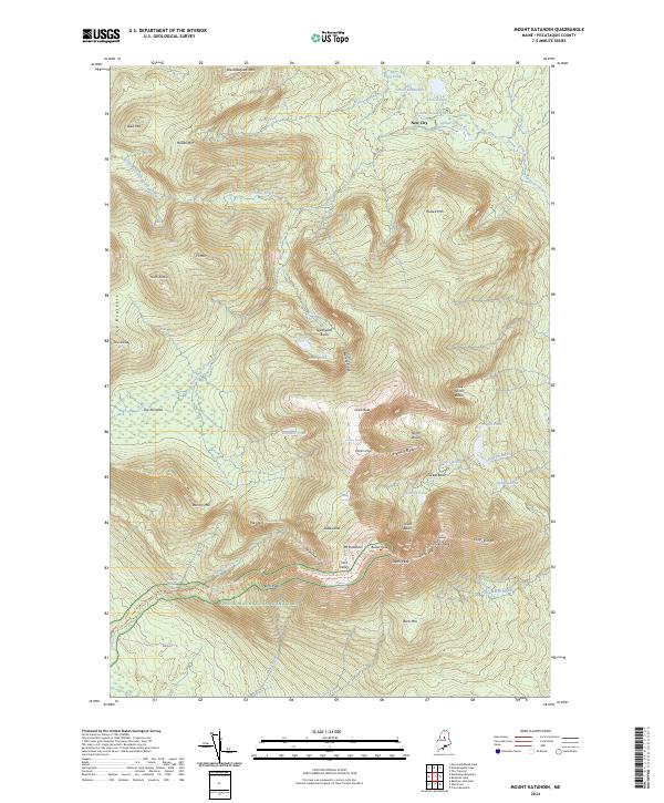 Mount Katahdin topographic map thumbnail