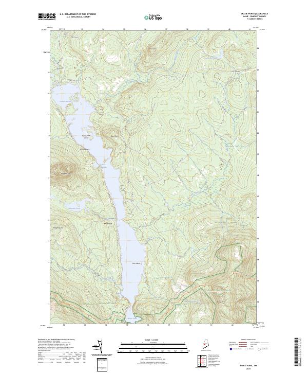 Moxie Pond topographic map thumbnail