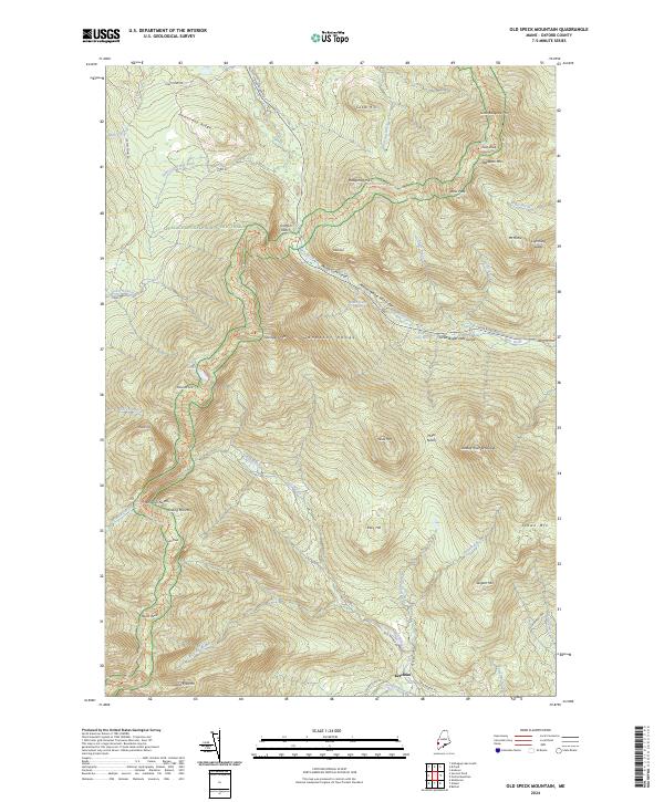 Old Speck Mountain topographic map thumbnail