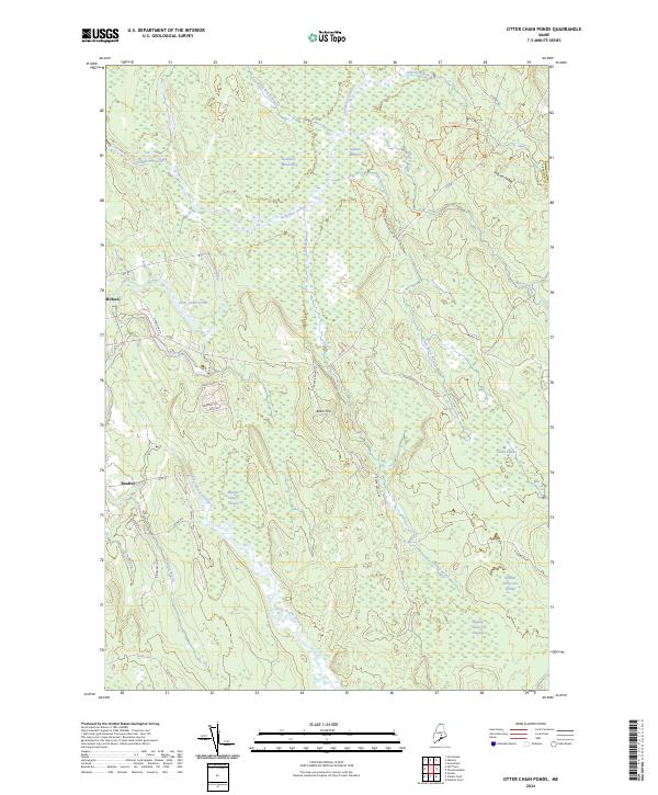 Otter Chain Ponds topographic map thumbnail