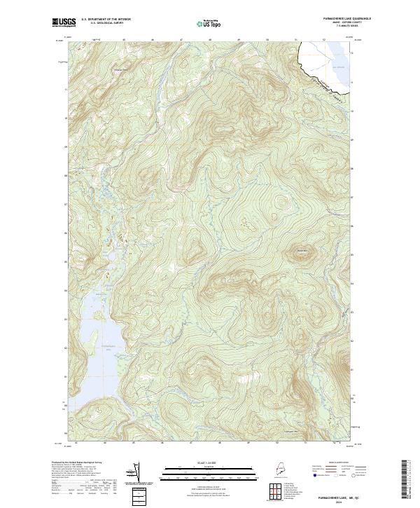 Parmachenee Lake topographic map thumbnail