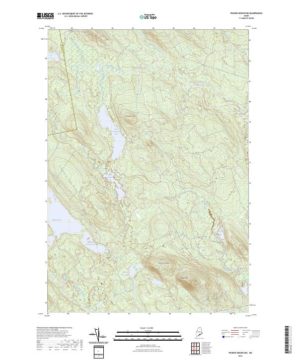 Peaked Mountain topographic map thumbnail