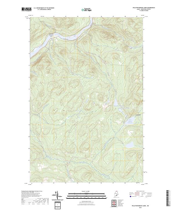 Pelletier Brook Lakes topographic map thumbnail